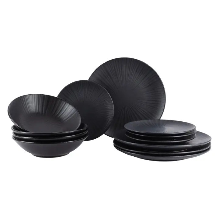 Vajilla 12pzs plato llano 26cm plato hondo 20cm plato de postre 19cm Moods San Ignacio - 1