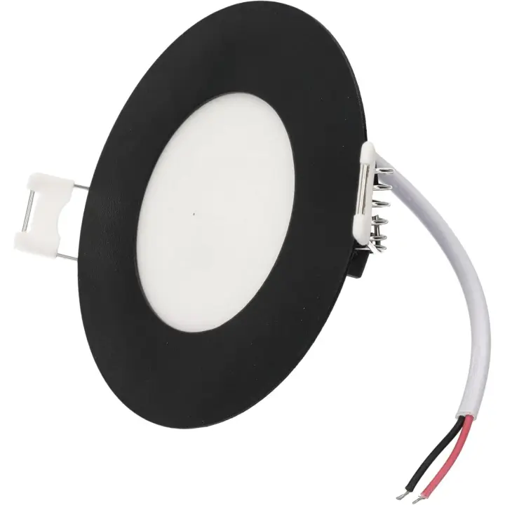 Jandei - Downlight Led Redondo Marco Aluminio Acabado Negro, Potencia 3W, para Empotrar en Falso Techo. Apto para Interiores - 3 Tonos de Luz Blanca a Elegir - 1