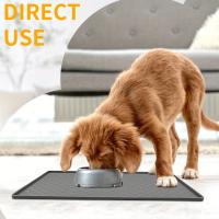 Alfombrilla De Comida Para Perros Con Huellas De Silicona Límite Elevado Anti-Desbordamiento Placemat Para Tazas De Alimentos Y Agua Para Mascotas Universal - details 4