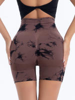 Shorts De Gimnasio Para Mujer Con Diseño De Tie Dye Y Cintura Elástica Ancha Sin Costuras De Alta Cintura Leggings De Deporte - details 14