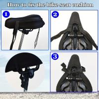 Almohadilla De Sillín De Bicicleta Gel Comodidad Adicional Para Hombres Y Mujeres Cubierta De Sillín Plegable Extra Suave Para Mountain Y Road Bicicletas - details 2
