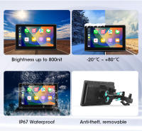 Pantalla Táctil IPS De 7" JMCQ Para Motocicleta Con DVR Dashcam Wireless Carplay Android Auto Cámara Frontal Y Trasera Grabadora Impermeable IPX7 - details 4
