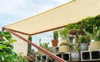 Toldo rectangular para Coche, HDPE, 95% de Protección UV, Con Cuerdas y Bridas para Jardín, Terraza, balcón, camping, Cenador al Aire Libre, 1 m, 1 Agujero, color arena (3x4 m) - details 1