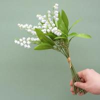 Flores Artificiales Blanca Letra Bellflower Falsas Plásticas Hechas a Mano Decoración De Hogar Para Casamiento Fiesta Boda Novia Portando Bouquet - details 3