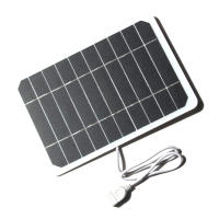 Panel Solar Pequeño 5W 5V Con USB DIY De Silicio Monocrómico Impermeable Para Camping Poder Portátil Panel Solar - details 0