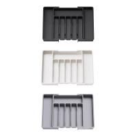 Organizador De Cajón De Cucharas Ajustable En Plástico Para Cocina Divisor De Almacenamiento Para Utensilios Y Cuchillería Estilo Moderno Plateado - details 12