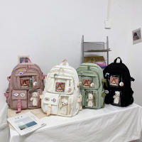 Mochila De Nylon Impermeable Para Mujer Con Múltiples Bolsillos Kawaii Para Estudiantes Con Capacidad Para Laptop Y Libros - details 2