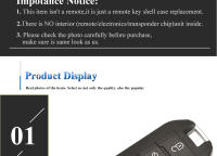 Carcasa De Llave Remota Jingyuqin Para Peugeot 208 2008 301 308 508 5008 RCZ Expert/Citroen C-Elysee C4-Cactus C3 Material ABS + Metal - details 3