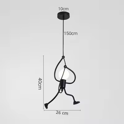 Lámpara Colgante LED Vintage De Hierro Pequeño Hombre Para Decoración De Hogar Dormitorio Infantil Comedor Mesa De Comedor - 1