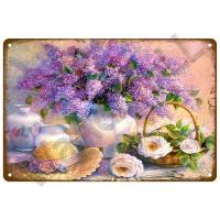 Cartel De Metal Retro Con Flores Vintage Para Decoración De Jardín Arte Murallero De Hogar Placa De Latón Regalo Para Decoración De Pared Y Cuarto - details 7