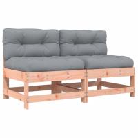 vidaXL Sofás centrales con cojines 2 uds madera de pino Pino natural, Pino blanco, Pino gris Conjunto Terraza Muebles Jardín Exterior Juego de Muebles de jardín Mueble Jardín Exterior Muebles de Salon Exterior - details 5