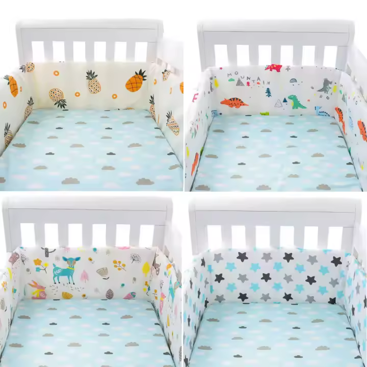 Protector De Cuna Para Bebés Recién Nacidos En Algodón Infantil Barriérabumper De Seguridad Para Cunas Y Camas De Niños - 1