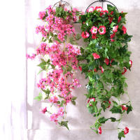 1PCS Flores Artificiales Colgantes En Seda Plantas Silvestres Para Decoración De Jardín Interior Exterior Decoración De Bodas Y Fiestas En Paredes Balcones - details 2