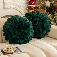 Funda de almohada con flores rojas y verdes, pétalos navideños, cojín para sofá, almohada para hotel, alojamiento familiar, coche - details 1