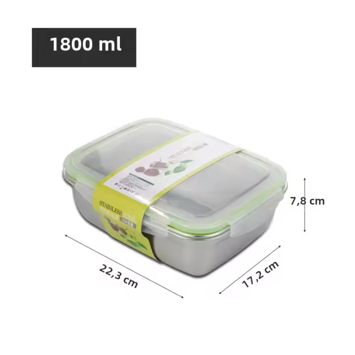 Caja De Frutas Y Dumplings Para El Refrigerador Caja De Arce Inoxidable 304 Con Tapa Sellada Y Antigrasa - 1