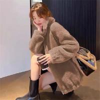 Abrigo De Coral Doble Para Mujer Invierno Cálido Suave De Plush Con Cuello Alto Y Cierre De Cremallera Outerwear Casual - details 9