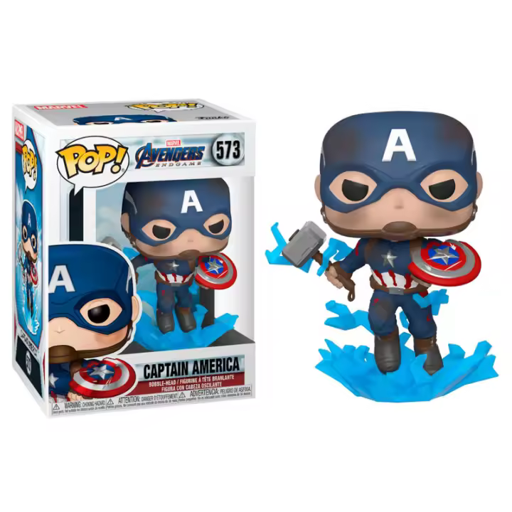 Funko Pop! Marvel: Avengers Endgame - Captain America with Broken Shield & Mjolnir - Figura de Vinilo Coleccionable - Idea de Regalo- Mercancia Oficial - Juguetes para Niños y Adultos - MR POPYE - 1