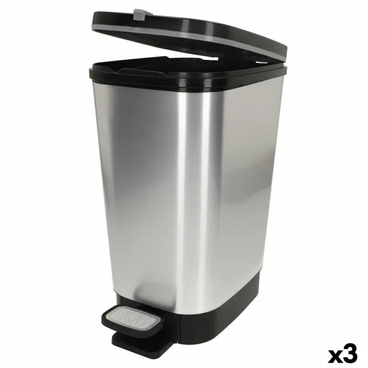 Cubo de basura Curver Gris Plástico 45 L (3 Unidades) - 1