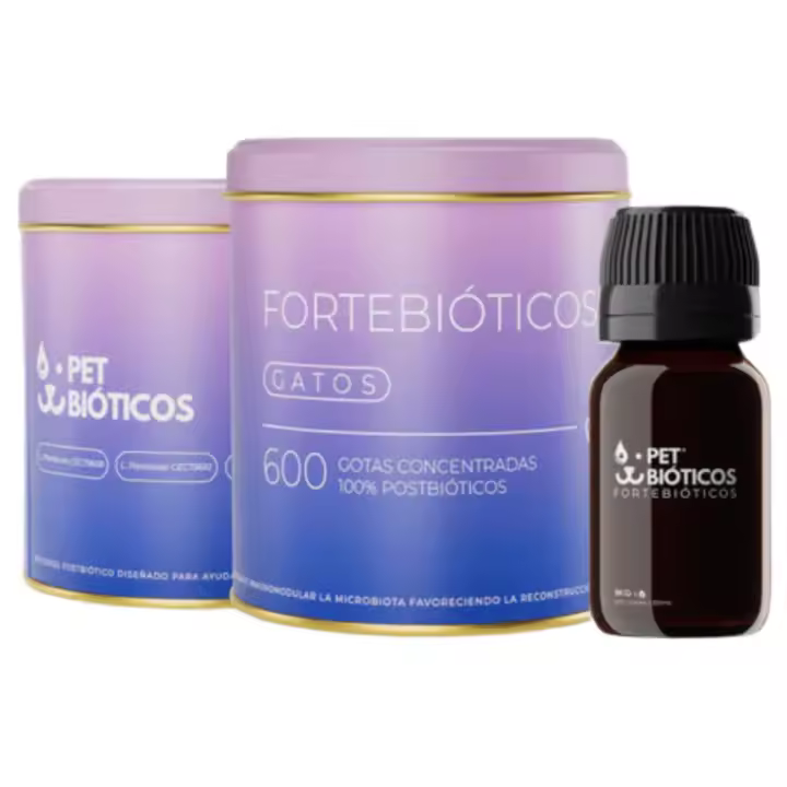 PETBIOTICOS Fortebioticos Suplemento Postbiótico Perros y Gatos, Apoyo a la Microbiota y Tratamiento de Diarreas, IBD, Vacunaciones y Cachorros. 600 gotas 30ml - 1
