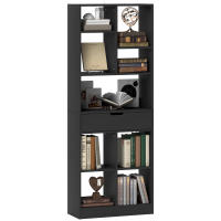 HOMCOM Estantería para Libros Librería con Cajón y 9 Compartimientos de Almacenamiento Librería Estantería para Salón Oficina Estudio 60x26x158 cm Negro - details 0