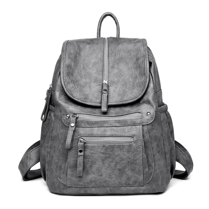 Mochila de cuero de alta calidad para Mujer, Bolso de hombro Femeni Vintage, Bolso de viaje para Mujer, Mochilas escolares para Niños - 1