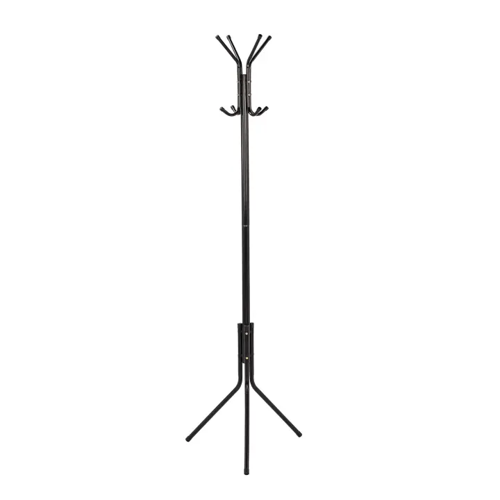 Perchero Metálico, 45x38x173cm, Perchero de Pie de Estilo Minimalista, Blanco / Negro Soporte para Colgar Abrigos Sombreros Bolsos, con 8 Ganchos, para Oficina, Hogar - 1