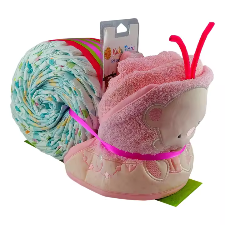 Tarta De Pañales Caracol Para Niña -  Tiernos Momentos - 1