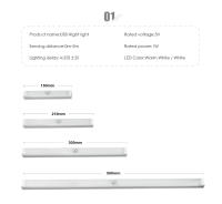 Lámpara De Pared Recargable LED Para Decoración De Casa Y Baño Con Sensor De Movimiento Infrarrojo Luz De Escalera Y Espejo Auto Encendido Y Apagado 15-50cm - details 1