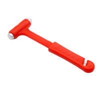 Martillo De Seguridad Para Coche 2 En 1 Mini Cuchillo Cortador De Cinturón De Seguridad Rojo Plástico Y Metal Para Emergencias - details 1