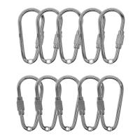 10 Piezas De Cierre De Tornillo Duradero En Aleación De Plata Carabiner De Llave Accesorios Para Porta Llaves Herramientas De Bricolaje DIY - details 4