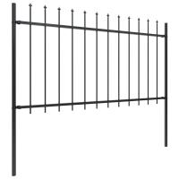 vidaXL Valla de jardín con puntas de lanza acero negro Altura 1 m Longitud 1.7 m,  3.4 m,  5.1 m y mas Perfecta para plantas y animales, múltiples usos malla para ventilación, seguridad, ventana, jardín - details 6
