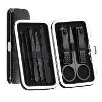 Set De 8 Piezas De Aparato De Manicura Portátil Herramientas De Cuidado De Uñas Y Pies Acero Inoxidable Pinzas Y Tijeras De Aseo Oidos Kit De Uñas - details 3