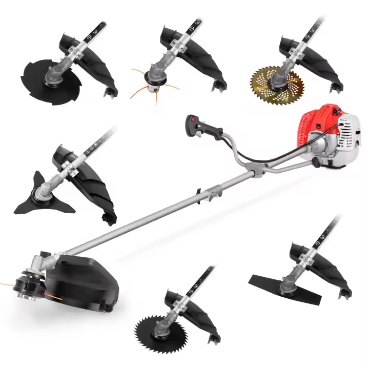 GREENCUT GGT650X-7 - Desbrozadora de Gasolina de 65cc y 4,9cv, Motor 2 Tiempos, con 7 Accesorios Intercambiables, arnés y Barra Divisible, desbrozadora 7 en 1 - 1