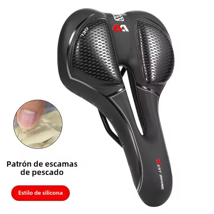 Sillín De Bicicleta WEST BIKING MTB Carril Ergonómico De PU Transpirable Y Suave Para Mountain Bike Competición - 1