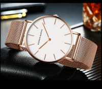 Reloj De Negocios Para Hombre Hannah Martin Movimiento Japonés De Cuarzo Acero Inoxidable Ultrafino Estilo Casual Plata Negra - details 12