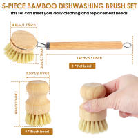 Cepillo De Platos De Madera Duradero Y Portátil Para Limpieza De Cocina Con Sisal Y Coco Ecológico Y Sin Residuos - details 2