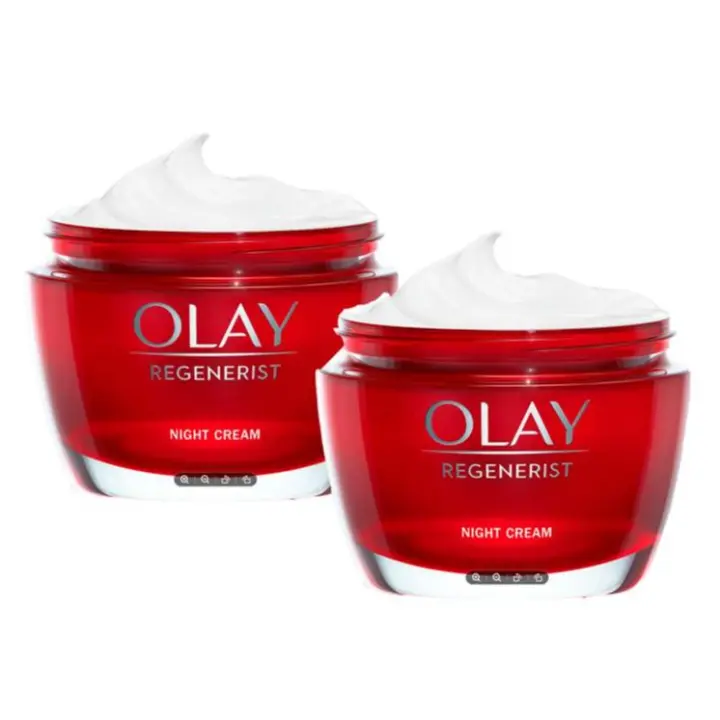 Olay  Pack Regenerist Crema De Noche, Fórmula Con Niacinamida (Vitamina B3) Y Péptidos, Hidrata Al Instante Y Durante 24H, Piel Más Firme En 14 Días, 2x50ml - 1