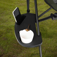 Mesa De Silla Clip on Con Ranura Para Móvil Multifuncional Para Jardín Patio Piscina Silla De Lounging Material ABS Negro - details 2