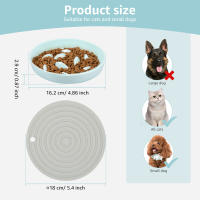 Tazón De Gato Anti-vómito De Cerámica Con Alimentador Lento Y Borde No Deslizante Para Mascotas Saludable Y Reutilizable - details 5
