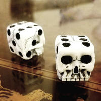 16mm D6 De Resina Con Patrón De Cráneo Poligonal En Blanco Y Negro Para Juegos De Mesa RPG DND Trpg Juego De Halloween - details 5