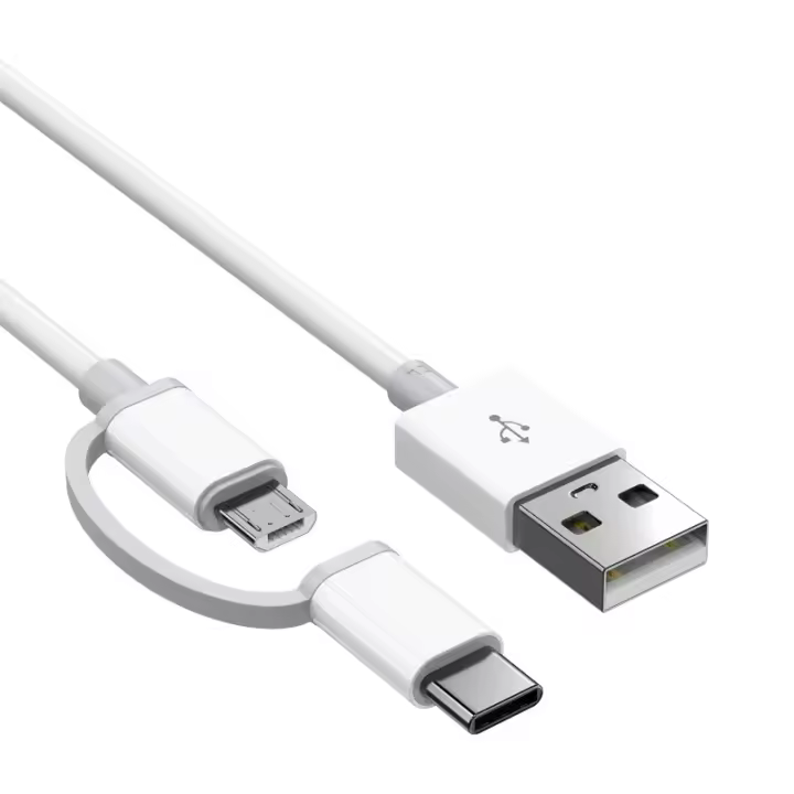 Cable De Datos 2 En 1 3A Micro USB Y Tipo C Adaptador Rápido Para Xiaomi Samsung OPPO Teléfono Móvil Material TPE/TPU - 1