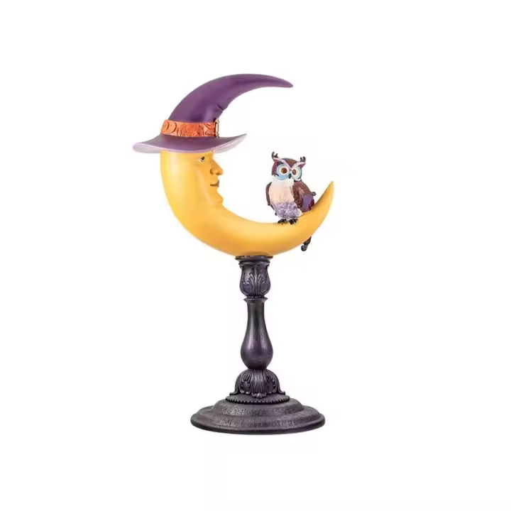 Luna Sombrero Bruja figura 46 cm. detalle buho imagen resina - 1