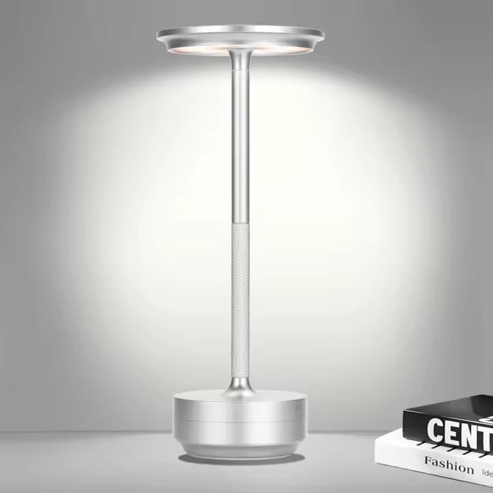 Lámpara de mesa LED recargable, inalámbrica,funciona con pilas, atenuación continua, moderna, portátil, para exteriores,comedor - 1