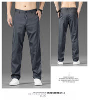Pantalones Casuales De Verano Para Hombre Estilo Coreano Color Sólido Elásticos Y Cómodos Pantalones Negocios Rectos Y Sueltos Talla Media Cierre De Cremallera - details 21