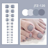 24 Pcs Uñas Postizas Removibles Para Dedos Del Pie En Color Sólido Gloss Fácil De Usar Sin Pegamento Uñas Falsas De Acrílico Para Arte De Uñas - details 18