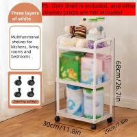 Carrito De Frutas Y Verduras Móvil Para Cocina Y Sala De Estar Estante De Almacenamiento Multifuncional Para Piso a Piso En Plástico Estilo Moderno - details 3