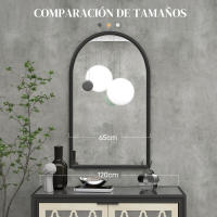 HOMCOM Espejo de Pared 65x110 cm Espejo de Recibidor con Marco de Madera en Forma de Ventana Espejo Decorativo para Salón Dormitorio Entrada - details 2