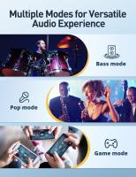 Auriculares inalámbricos con cancelación activa de ruido, auriculares Bluetooth 5.3, graves mejorados, auriculares con cancelación de ruido de 35 dB, resistentes al agua, modo Passthrough, 4 micrófonos ENC, carga rápida 3 EQ - details 1