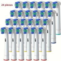 Cabezas De Repuesto Para Broca Eléctrica 24pcs Suave Bristle Dupont Para Cepillo De Dientes Oral B Nozzles SB-17A Para Adultos - details 0
