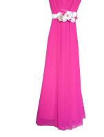 Vestido Albanos ceremonia talla 40 ,cuello en V cinturon flores dorado - details 2